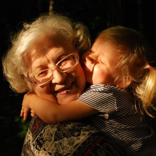 Timeline card 500 x 500 grandmother granddaughter